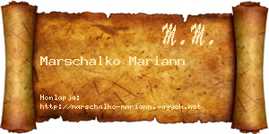 Marschalko Mariann névjegykártya